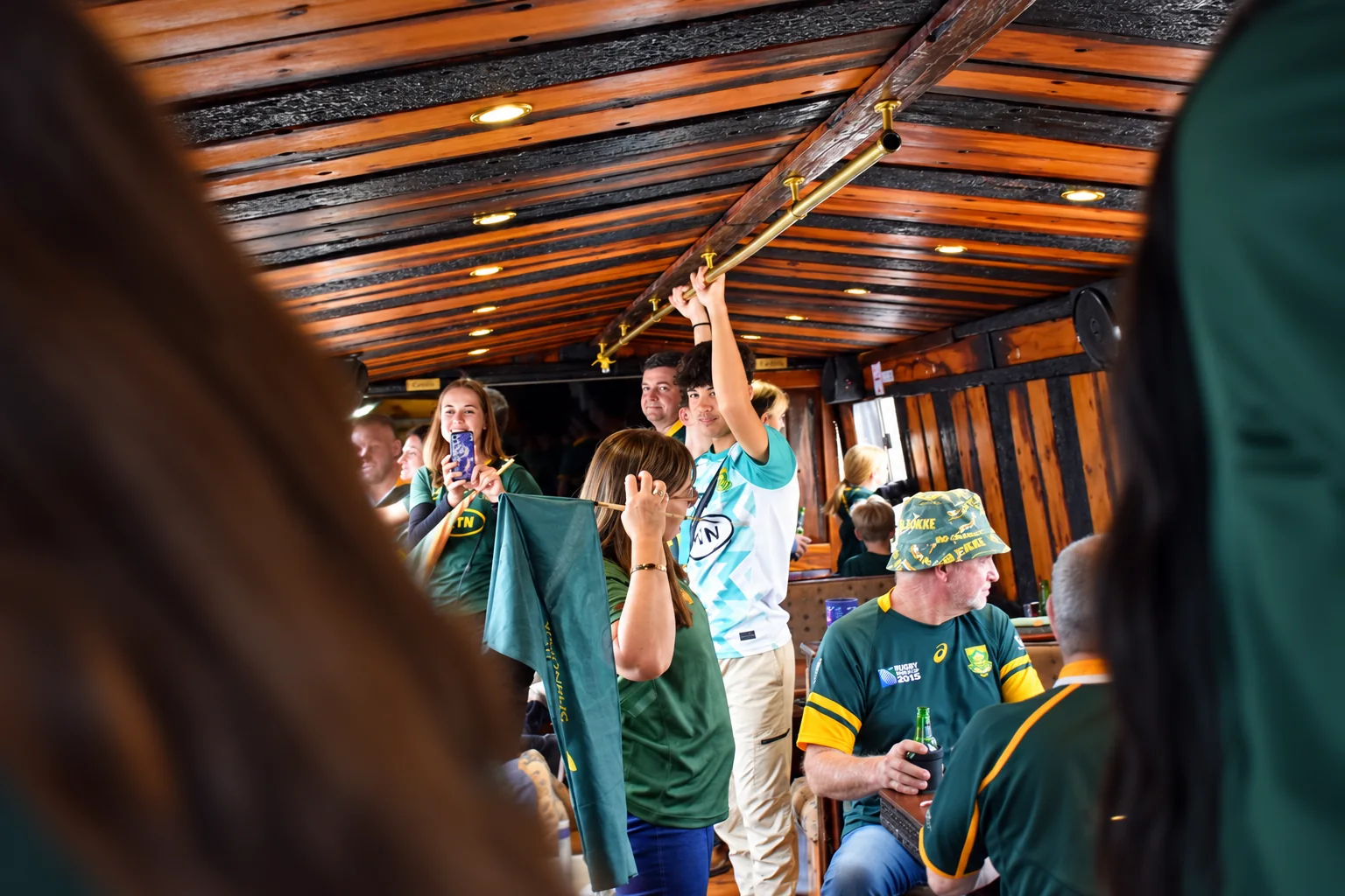 Guests enjoying the interior of Franki's Castle Party Truck